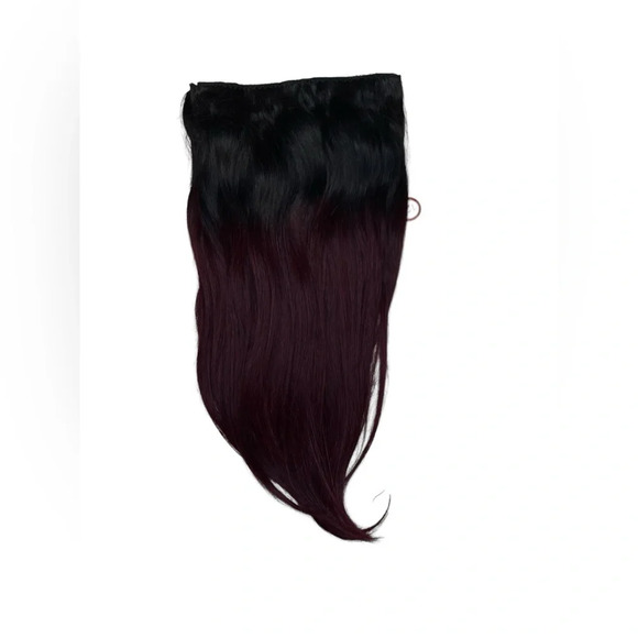 100% Human hair 16 Inches Clip in Hair extensions Balayage Black & Red 1B/ 99J - Picture 2 of 6